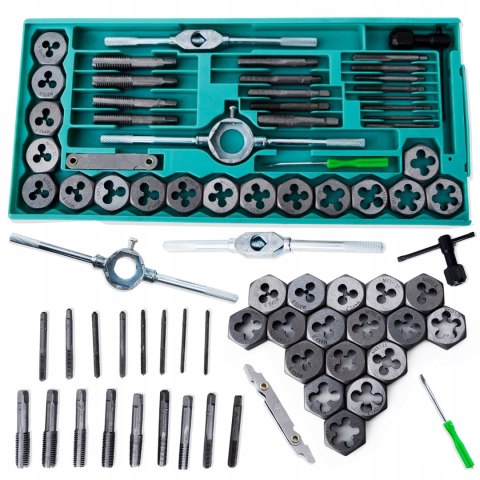 ZESTAW NARZYNEK I GWINTOWNIKÓW 40 EL KALIBROWNIKI W PUDEŁKU BLACK