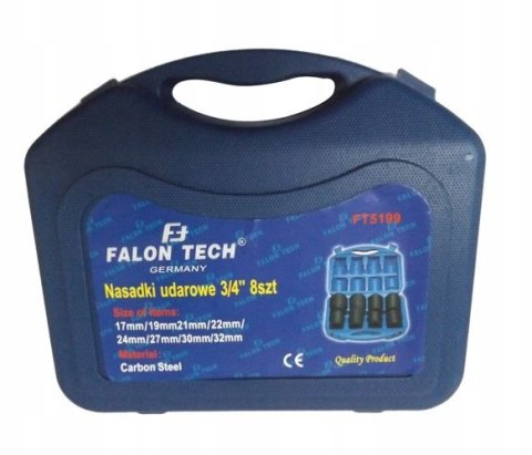 NASADKI UDAROWE NASADOWE KLUCZE 3/4'' ZESTAW NASADEK 17-32mm 8szt