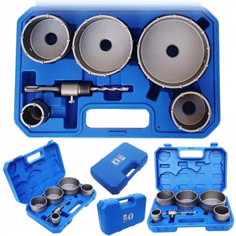 OTWORNICE DO BETONU MURU KORONKI FREZ SDS + 7szt