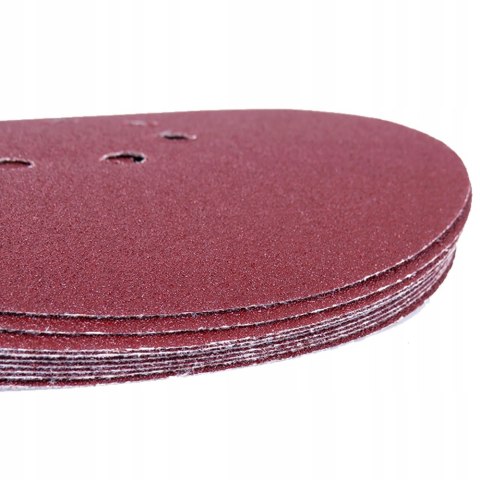 PAPIER ŚCIERNY Z DZIURAMI I RZEPEM NA DYSK 225MM P60 10 SZTUK