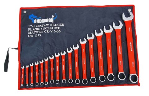 G KLUCZE PŁASKIE OCZKOWE 6-36 ZESTAW Komplet Kluczy Płaskich z GUMĄ 17EL