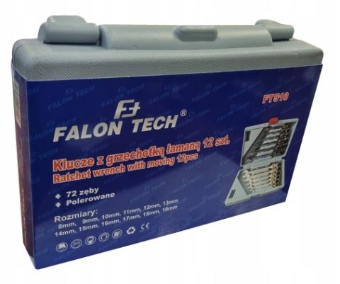 KLUCZE PŁASKIE OCZKOWE ŁAMANE Z GRZECHOTKĄ Cr-V 12szt. 8-19