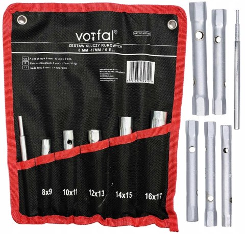 KLUCZE RUROWE DO ŚWIEC ŻAROWYCH 8-17MM 6 EL. RUROWYCH DWUSTRONNE ZESTAW