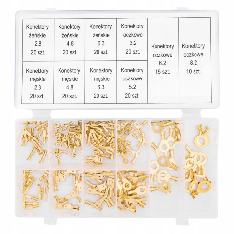 KONEKTORY WSUWKI KONEKTORKI KABLOWE ZESTAW 185 SZT