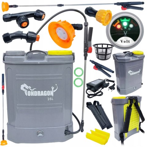 Opryskiwacz AKUMULATOROWY Plecakowy Ciśnieniowy ELEKTRYCZNY Spryskiwacz 16L