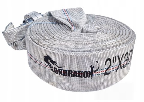 WĄŻ STRAŻACKI DO SZAMBA BRUDNEJ WODY 2" 30M MOCNY PARCIANY + SZYBKOZŁĄCZKI