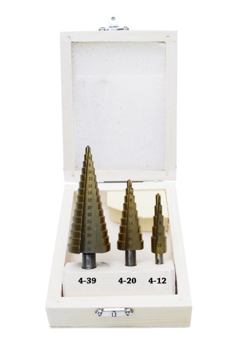 WIERTŁO WIERTŁA STOPNIOWE STOŻKOWE 3el TYTAN 4-39