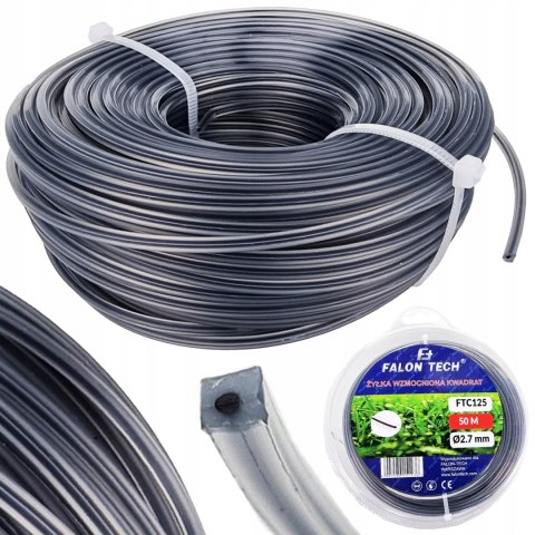 ŻYŁKA TNĄCA DO KOSY WZMACNIANA z DRUTEM 2,7x50m