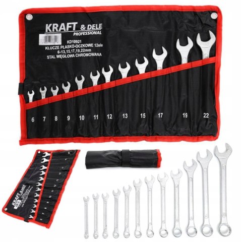 12 el KLUCZE PŁASKO OCZKOWE 6-22 mm KLUCZ PŁASKIE