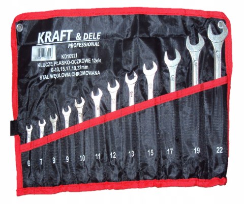 12 el KLUCZE PŁASKO OCZKOWE 6-22 mm KLUCZ PŁASKIE