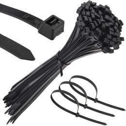 MOCNE OPASKI ZACISKOWE KABLOWE TRYTKI CZARNE TAŚMA 8.8X500MM 100SZT TRYTKI