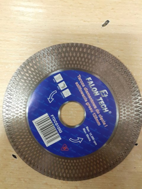 TARCZA DIAMENTOWA DO CIĘCIA SZLIFOWANIA GRESU PŁYTEK GLAZURY 125mm