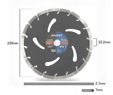 TARCZA DIAMENTOWA SEGMENT BETONU KOSTKI 230 mm