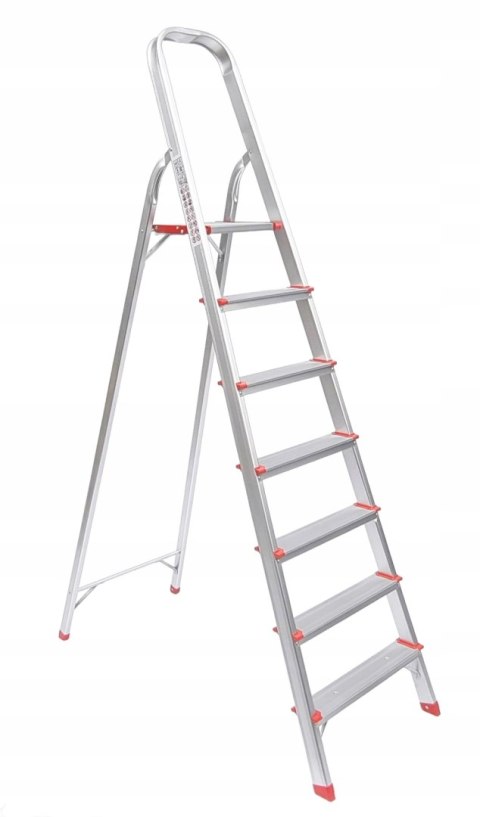 DRABINA domowa 7 stopniowa aluminiowa antypoślizgowa Ondragon Mocna podest