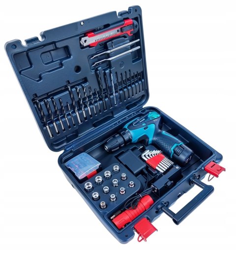 WIERTARKO WKRĘTARKA AKUMULATOROWA WKRĘTARKA 2xAKU NASADKI BITY WIERTŁA MOC