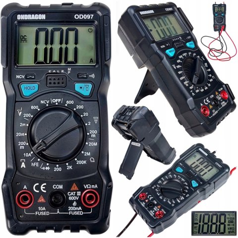 MIERNIK MULTIMETR CYFROWY ELEKTRYCZNY MIERNIK PRĄDU LCD TESTER PROFESIONAL