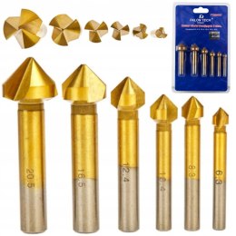 WIERTŁA FREZUJĄCE FREZY STOŻKOWE POGŁĘBIACZE 6-SZT