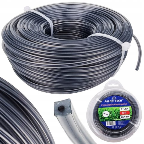 ŻYŁKA TNĄCA DO KOSY WZMACNIANA z DRUTEM 2,4x50m