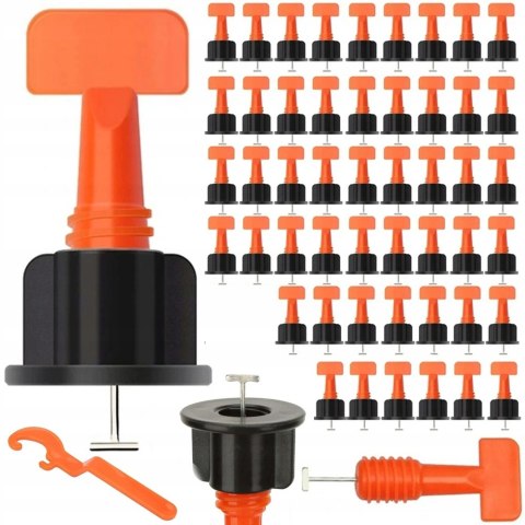 KLIPSY v.2 50szt SYSTEM POZIOMOWANIA PŁYTEK +KLUCZ