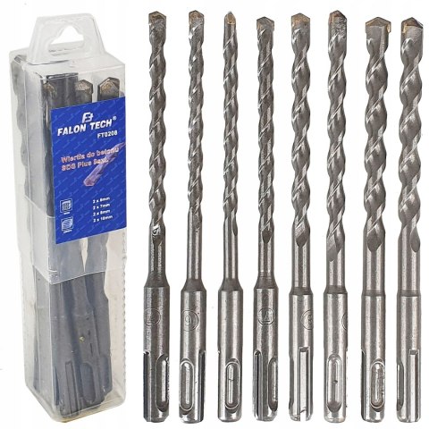 WIERTŁA DO BETONU SDS PLUS ZESTAW WIERTEŁ 8 SZT