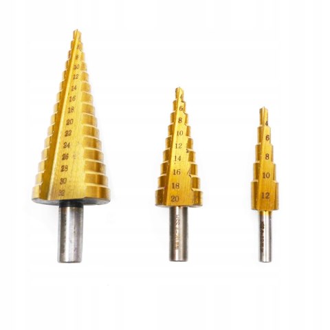 WIERTŁO WIERTŁA STOPNIOWE STOŻKOWE 3el TYTAN 4-32