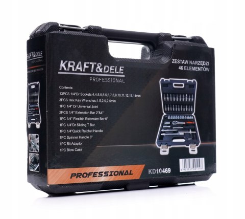 ZESTAW KLUCZY NARZĘDZI WALIZKA 46 ELEMENTÓW