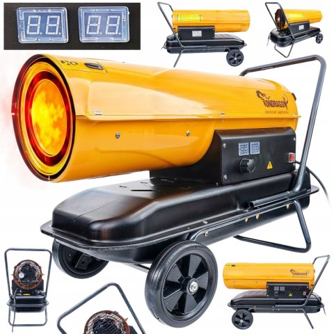 NAGRZEWNICA OLEJOWA 65 KW SPALINOWA DMUCHAWA + TERMOSTAT LCD GRZEJNIK PIEC