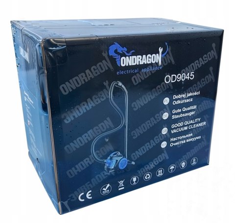 ODKURZACZ CYKLONOWY BEZWORKOWY 3999W 2L ONDRAGON LEKKI FILTR HEPA MOCNY