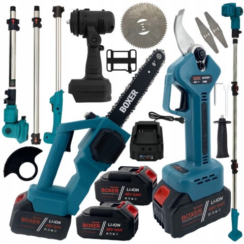 Zestaw Ogrodowy 3w1 48v Piła Łańcuchowa,trymer, Sekator, 2xaku Ładowarka