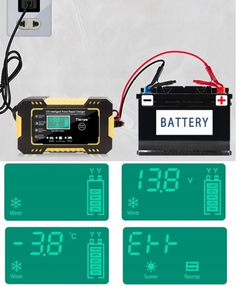 Inteligentny prostownik akumulatorowy LCD 12V / 6A