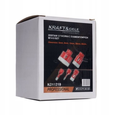 KRAFT&DELE ZESTAW OTWORNIC DIAMENTOWYCH 5 EL 6-68mm DO CERAMIKI M14 KD11219