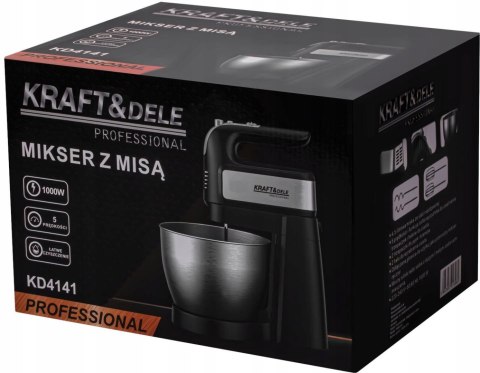 MIKSER KUCHENNY RĘCZNY Z MISĄ 1000W 4,5L SOLIDNY
