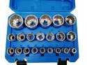 NASADKI SPLINE. KLUCZE ZESTAW NASADEK 12-KĄTNE 8-36MM 1/2 WALIZKA 21 EL