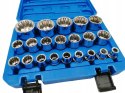 NASADKI SPLINE. KLUCZE ZESTAW NASADEK 12-KĄTNE 8-36MM 1/2 WALIZKA 21 EL