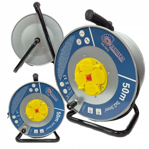 Przedłużacz bębnowy, ogrodowy RANGERS 50 m 4 szt. gniazd czarny