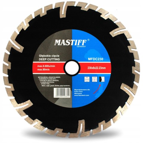 Tarcza diamentowa GŁĘBOKIE CIĘCIE Mastiff MFDC230 230x22,2 mm