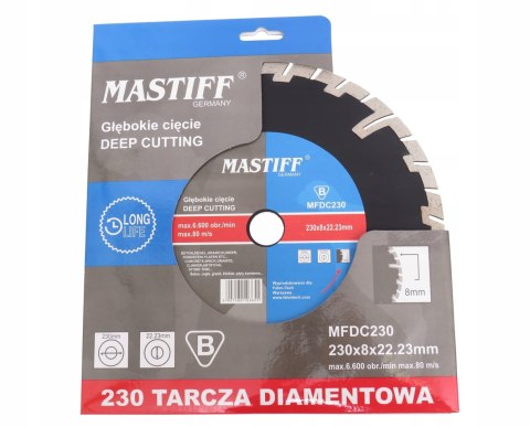 Tarcza diamentowa GŁĘBOKIE CIĘCIE Mastiff MFDC230 230x22,2 mm