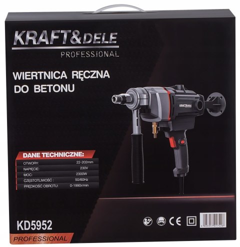 Wiertnica do betonu 2300W KRAFT&DELE Ø202mm Chłodzenie Wodą Profesjonalna