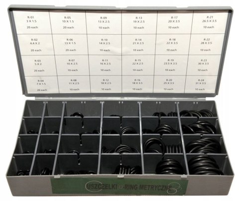 Zestaw uszczelek O-ring oringi HNBR NBR 900 szt. Falon-Tech