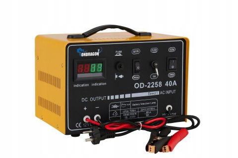 ROZRUCH 12/24V PROSTOWNIK SAMOCHODOWY Z ROZRUCHEM DO ŁADOWANIA MOC 40A LCD