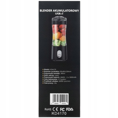 Blender kielichowy Kraft&Dele KD4170 0 W czarny