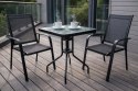 STOLIK BALKONOWY KWADRATOWY SZKLANY NATARAS PATIO BERGAMO 60x60 x 70 cm