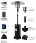 PARASOL GRZEWCZY OGRODOWY PROMIENNIK TARASOWY GAZOWY Z POKROWCEM 13kW MOCNY