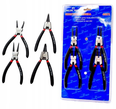 Szczypce do pierścieni Segera Falon-Tech 7" 180 mm 4 el. stal