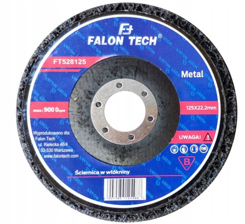 Tarcza ścierna Falon-Tech włóknina 125 mm x 22,2 mm do stali