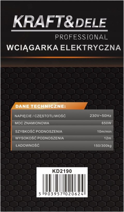 Wyciągarka elektryczna 230V 650W