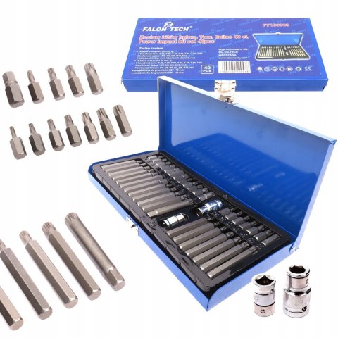 Zestaw bitów Torx Falon-Tech 40 el. CrV