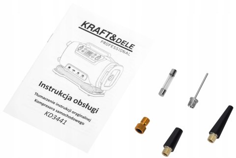 Kompresor samochodowy z funkcją latarki 12/230V KD3441 KRAFT&DELE