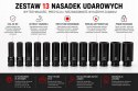 ZESTAW NASADEK UDAROWYCH NASADKI UDAR 13EL WALIZKA Cr-Mo PRO 10-32MM