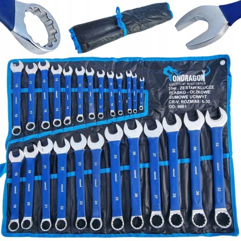 25el KLUCZE PŁASKO OCZKOWE Z GUMA KLUCZE PŁASKIE GUMOWYM + UCHWYTEM 6-32mm